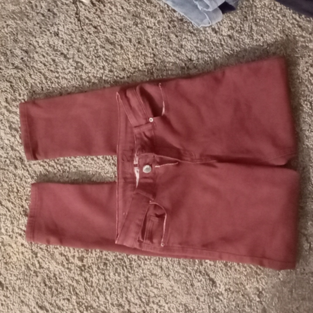 Skinny jeans from rue21 size 7/8R mid rise maroon color